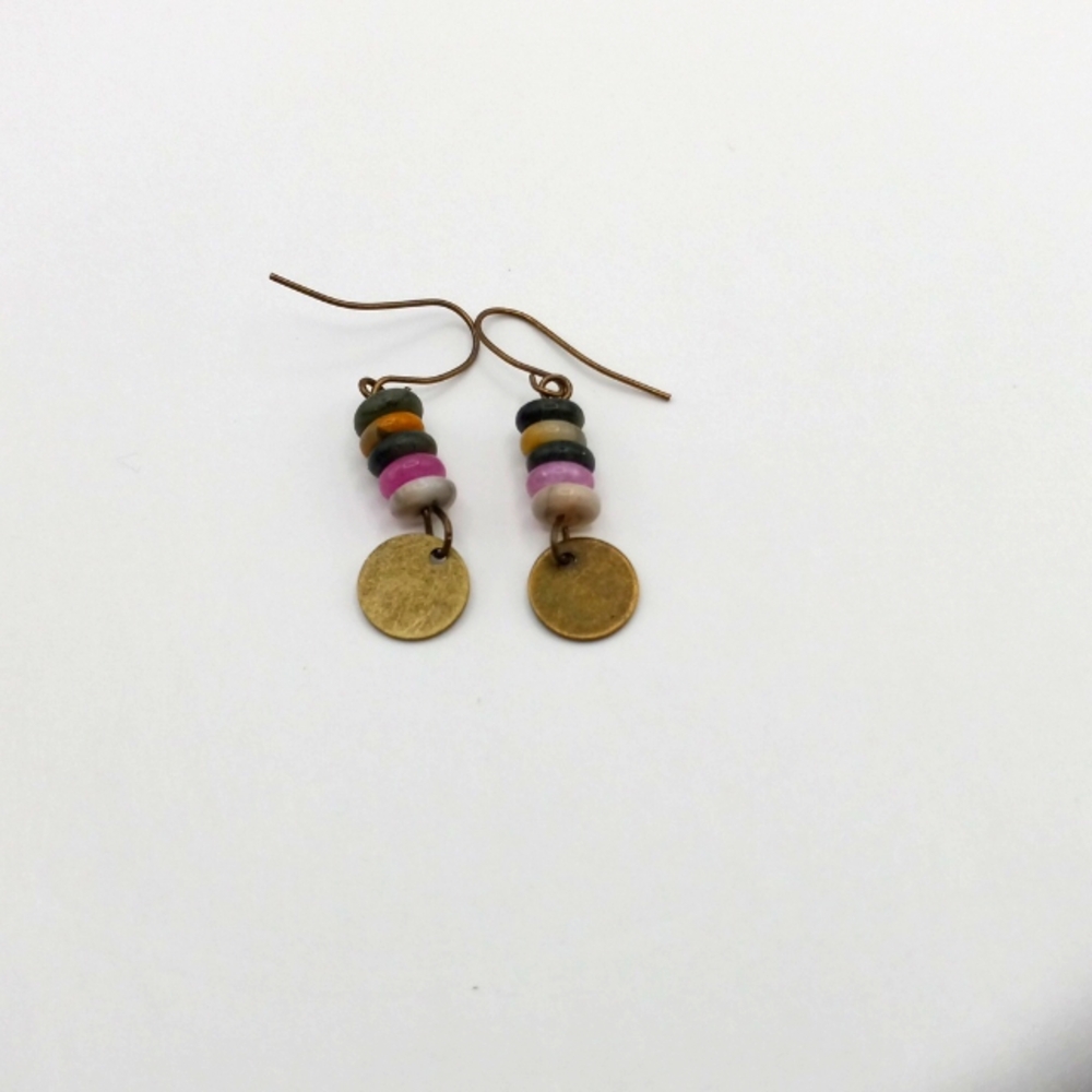Cover and Stone Earrings